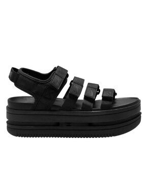 Nike Women's Icon Classic Platform Sandals Black DH0224-004 Size 10